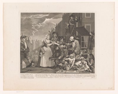 Tom Rakewell salvato dal suo arresto da Sarah Young da William Hogarth