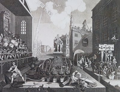 Due criminali in un ceppo a Londra da William Hogarth