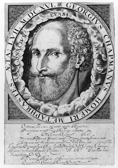 Ritratto di George Chapman (c.1559-1634) c.1609-10 da William Hole