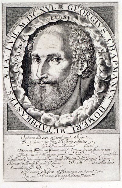 Ritratto di George Chapman, c.1609-10 da William Hole