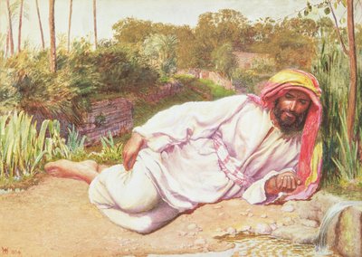 Arabo che riposa vicino a un ruscello da William Holman Hunt