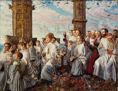 Mattina di maggio al Magdalen College, Oxford, antica cerimonia annuale da William Holman Hunt