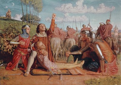 Rienzi giura di ottenere giustizia per la morte del suo giovane fratello, ucciso in uno scontro tra le fazioni Colonna e Orsini da William Holman Hunt