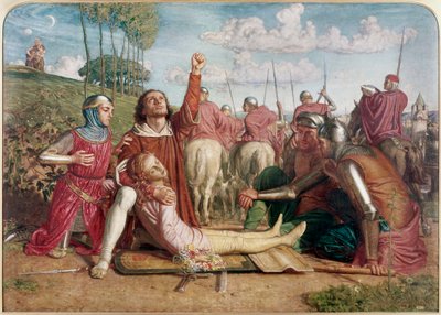 Rienzi giura di ottenere riparazione per la morte del suo giovane fratello vittima di uno scontro tra gli Orsini e i Colonna da William Holman Hunt