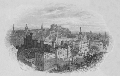Edimburgo dalla Calton Hill, inizio-metà XIX secolo da William Home Lizars
