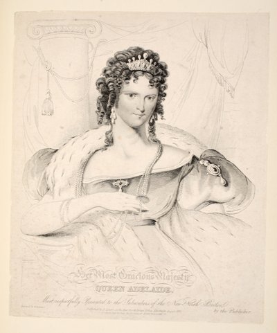 Sua Maestà la Regina Adelaide, presentata con il massimo rispetto agli abbonati del New North Briton da William Home Lizars