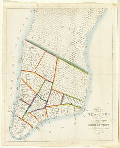 Mappa della città di New York [fino a East 53rd Street], 1885 da William Hooker