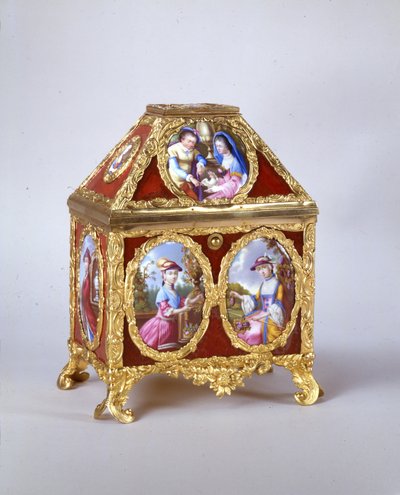 Scrigno di Giorgio III contenente un orologio a verga nello stile di James Cox, c.1770 da William Hopkins Craft