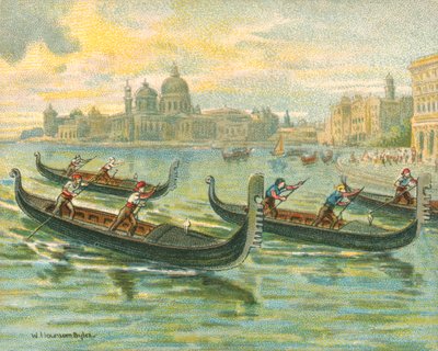 Gare Storiche e Moderne, Gare di Gondole (cromolitografia) da William Hounsom Byles