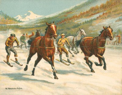 Gare Storiche e Moderne, Ski-Joring (cromolitografia) da William Hounsom Byles
