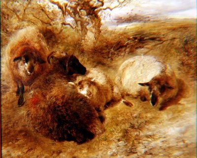 Arieti e pecore in un paesaggio da William Huggins