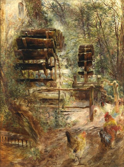 Mulino ad acqua a Rossett, Galles del Nord da William Huggins