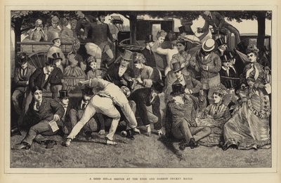 Un buon colpo, uno schizzo alla partita di cricket tra Eton e Harrow da William III Bromley