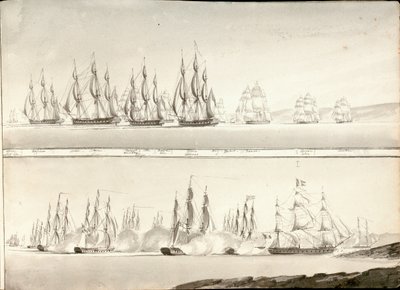 Modi diversi di dipingere navi da battaglia, inizio XIX secolo da William Innes Pocock