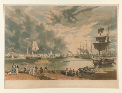 New Orleans, Vista dal lato opposto a breve distanza sopra il traghetto Picayune da William James Bennett