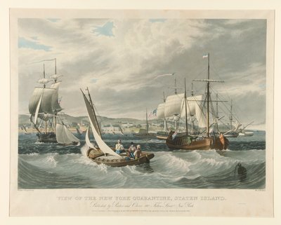 Veduta della quarantena di New York, Staten Island da William James Bennett