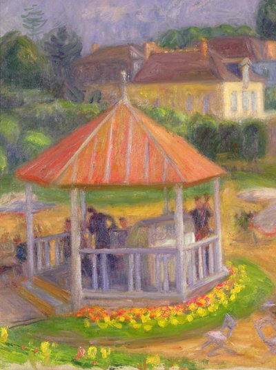 Bandstand (olio su tela su tavola) da William James Glackens
