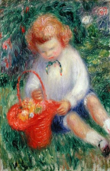 Lenna con un Cesto di Fiori da William James Glackens