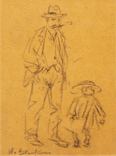 Uomo con bambino da William James Glackens