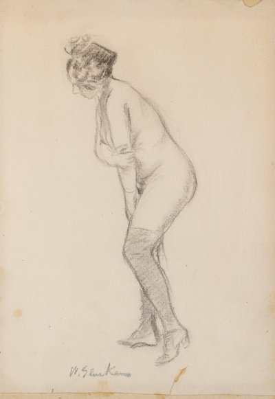 Donna nuda in piedi da William James Glackens