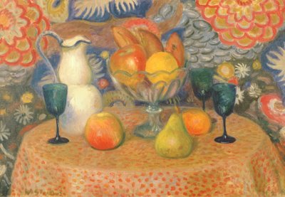 Natura morta con tre bicchieri, 1925 circa (olio su tela) da William James Glackens