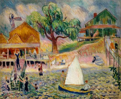 Il cottage verde sulla spiaggia, Bellport, Long Island, c.1911-1916 da William James Glackens
