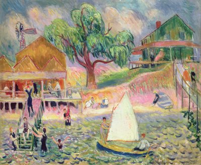 Il Cottage Verde sulla Spiaggia, Belport, Long Island da William James Glackens
