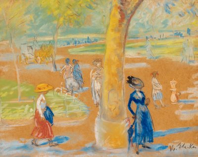 Donna con ombrello, Washington Square da William James Glackens