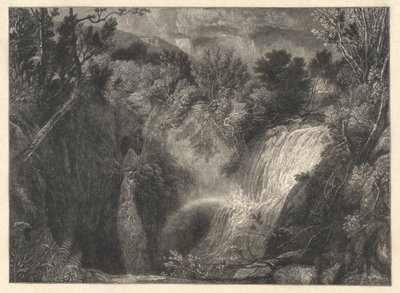 Paesaggio con due cascate da William James Linton