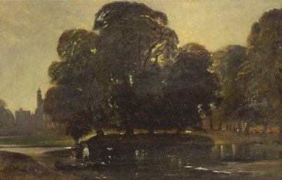 Una vista di Eton e del Fellows Eyot da William James Muller