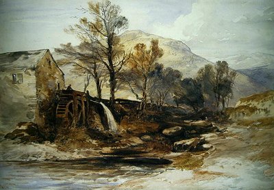 Un mulino ad acqua nel Galles del Nord da William James Muller