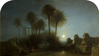 Viale delle Sfingi, al chiaro di luna, Tebe da William James Muller