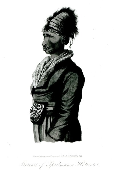 Ritratto di Speelman, un Ottentotto, 1814 da William John Burchell