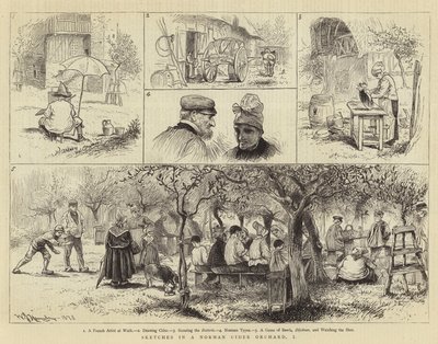 Schizzi in un frutteto di mele normanno, I da William John Hennessy