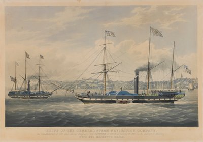 Navi della General Steam Navigation Company. La Caledonia di 800 tonnellate, in partenza da Amburgo - Il Nettuno di 800 tonnellate, entrando nell