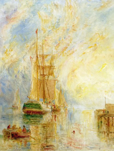 Barca nel porto, tramonto da William Joseph J.C. Bond