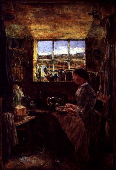 Sbucciando patate in una cucina di un cottage da William Joseph J.C. Bond