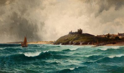 Scena costiera con il castello di Criccieth da William Joseph King