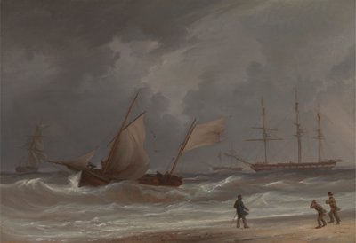 Un lugger che si dirige a riva in una tempesta da William Joy