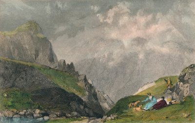 Vista dai Langdale Pikes, guardando verso Bowfell, Westmorland, 1835 da William Kelsall