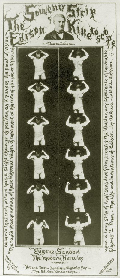 Il souvenir della striscia di Edison Kinetoscope Eugene Sandow, l