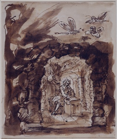 Alexander Pope nella sua grotta, c.1730 da William Kent