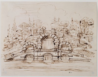 Chiswick, progetto per la cascata come costruita da William Kent