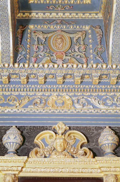 Dettaglio del soffitto nella Sala di Velluto Blu da William Kent