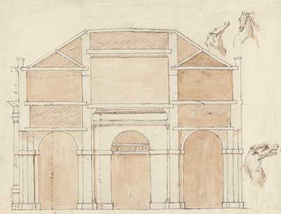 Scuderie Reali, Charing Cross, Londra: Sezione da William Kent