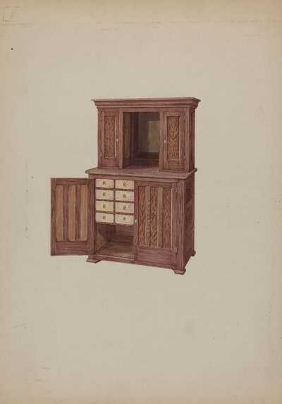 Mobiletto con serrature in avorio, c. 1937 da William Kieckhofel
