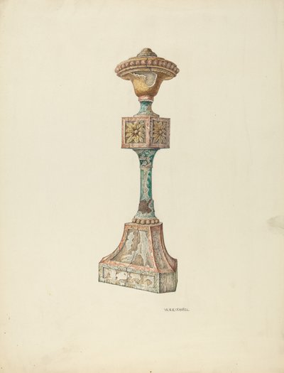 Candeliere cerimoniale, arredamento ecclesiastico, c. 1941 da William Kieckhofel