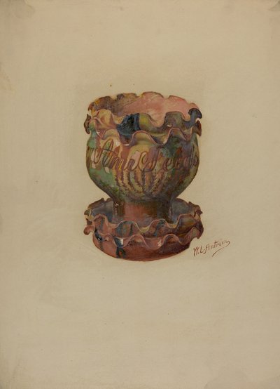 Vaso di Fiori e Vassoio Tedeschi della Pennsylvania da William L Antrim