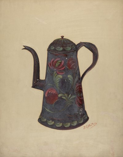 Caffettiera in latta da William L Antrim
