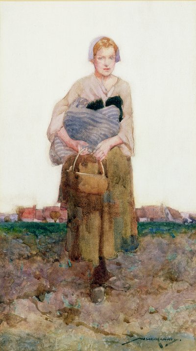 Una giovane donna che porta un fagotto da William Lee Hankey
